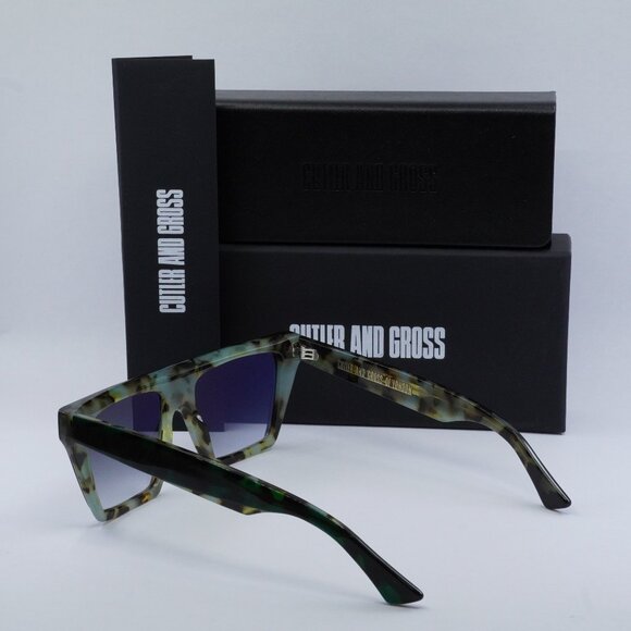 Cutler and Gross CG1352S 003 Square Sunglasses - Green Havana/Grey - Picture 4 of 8